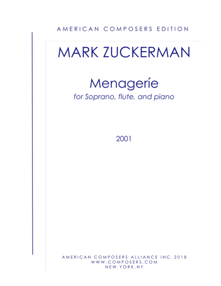 Free Sheet Music Zuckerman Menagere
