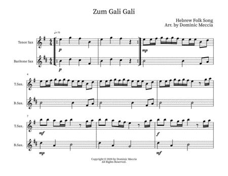 Zum Gali Gali Tenor Sax And Bari Sax Duet Sheet Music