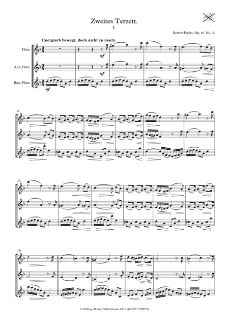 Zweites Terzett Op 61 No 2 Arr Flute Altoflute And Bassflute Sheet Music