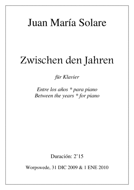 Free Sheet Music Zwischen Den Jahren Piano Solo