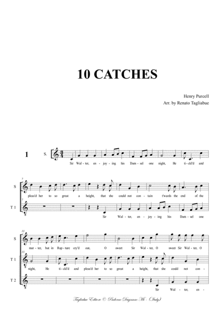 10 Cathes Canons And Rounds H Purcell For 3 And 4 Voices Choir Arr As Sttb Page 2