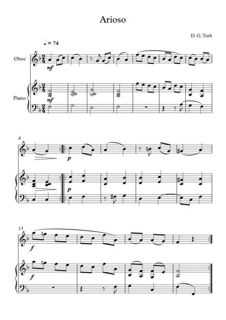 10 Easy Classical Pieces For Oboe Piano Vol 7 Page 2