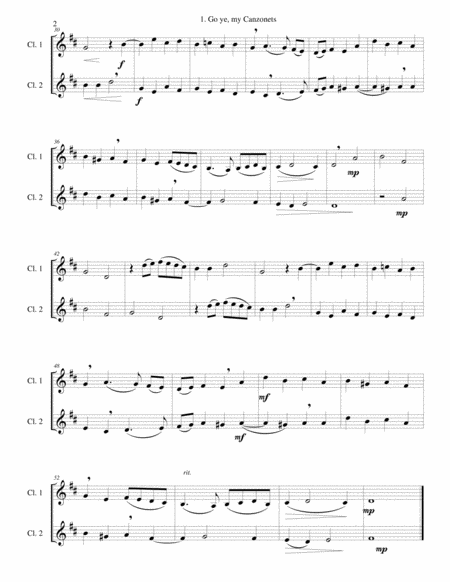 12 Easy Canzonets For Clarinet Duo Page 2