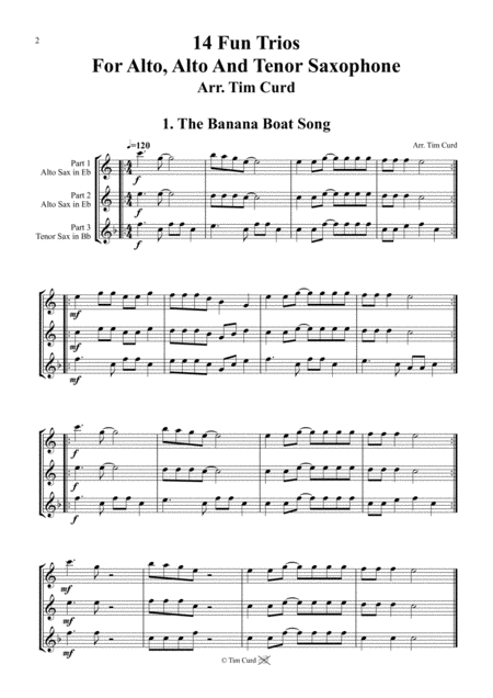 14 Fun Trios For Alto Alto And Tenor Saxophone Page 2