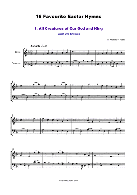 16 Favourite Easter Hymns For Oboe And Bassoon Duet Page 2