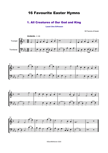 16 Favourite Easter Hymns For Trumpet And Trombone Duet Page 2