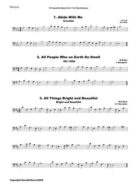 16 Favourite Hymns Vol 1 For Solo Bassoon Page 2