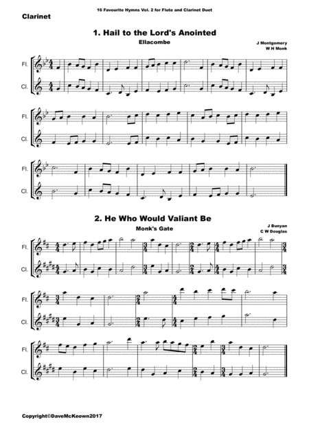 16 Favourite Hymns Vol 2 For Flute And Clarinet Duet Page 2