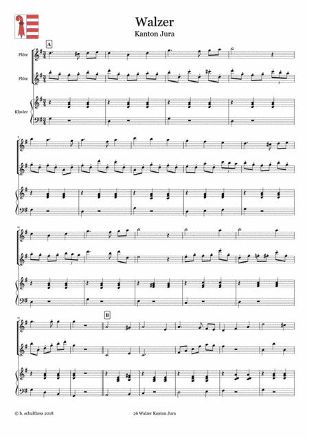 26 Swiss Folk Tune For Two Flutes And Piano Walzer Canton Jura Page 2