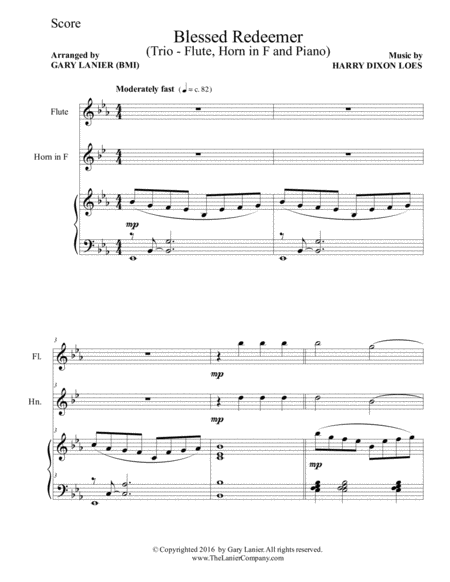 3 Favorite Hymns Trio Flute Horn In F Piano With Score Parts Page 2