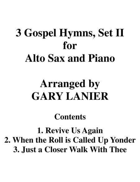 3 Gospel Hymns Set Ii Duets For Alto Sax Piano Page 2