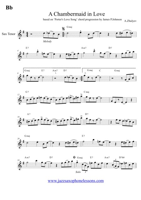 A Chambermaid In Love Pdf Mp3 For Bb Saxophone Tenor Soprano Page 2