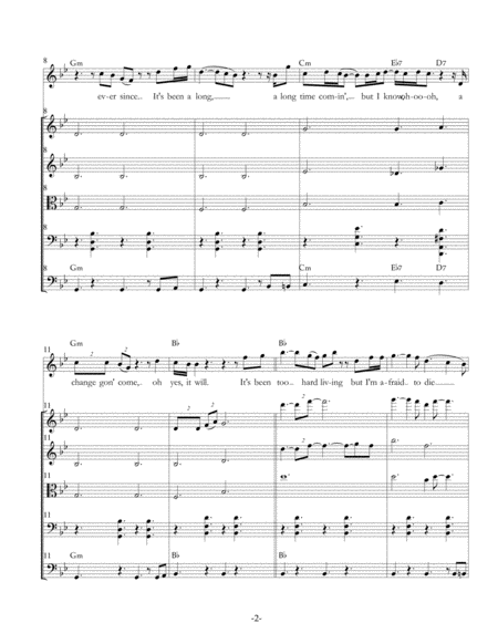 A Change Is Gonna Come For Voice String Quartet Guitar Bass Guitar And Drums Page 2