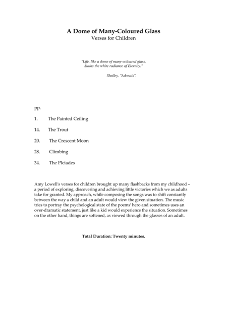 A Dome Of Many Coloured Glass For Tenor And Piano Performance Score Page 2