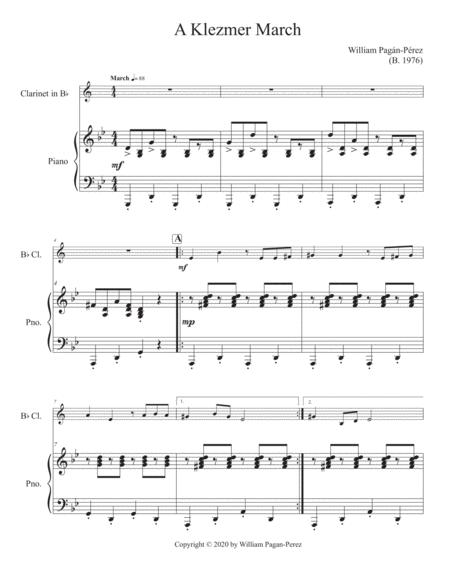 A Klezmer March For Clarinet In Bb And Piano Page 2