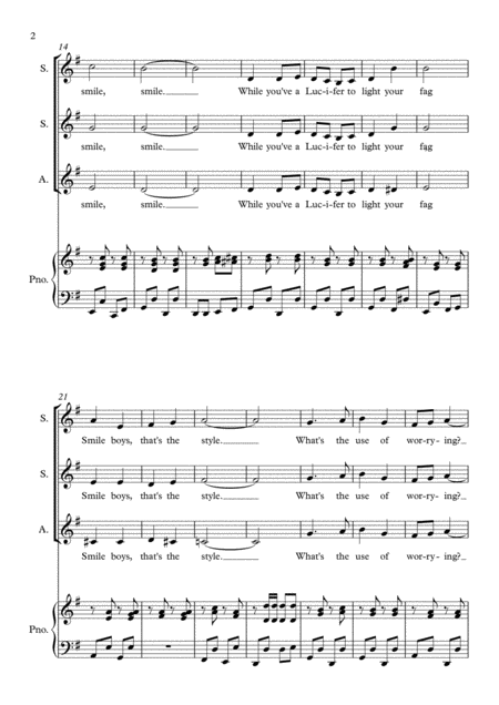 A Medley Of Popular Songs From The First World War For Ssa Choir Page 2