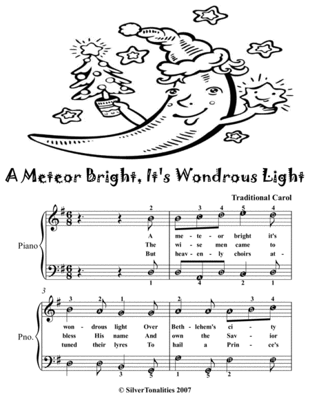 A Meteor Bright Its Wondrous Light Easy Piano Sheet Music Tadpole Edition Page 2