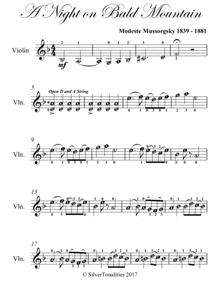 A Night On Bald Mountain Easy Violin Sheet Music Page 2