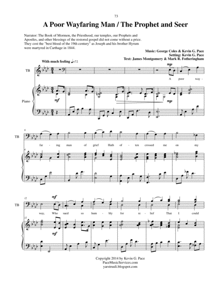 A Poor Wayfaring Man The Prophet Seer Two Song Blend Satb Choir With Piano Accompaniment Page 2