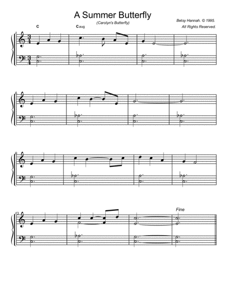 A Summer Butterfly And Whisperings 2 Piano Solos By Betsy Hannah Page 2