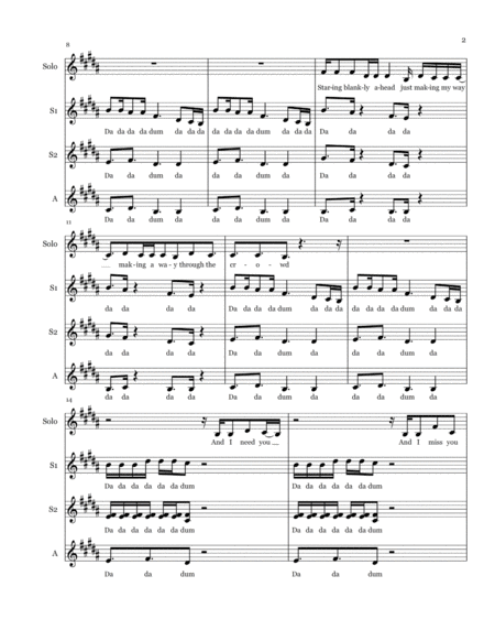 A Thousand Miles Ssa A Cappella Page 2