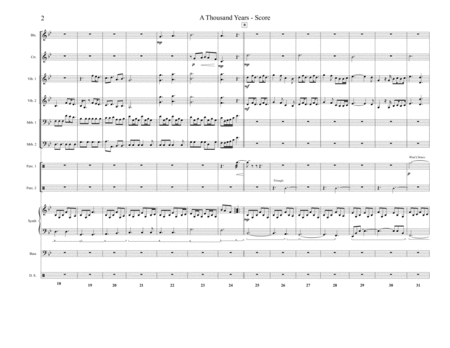 A Thousand Years Arranged For Percussion Ensemble Page 2