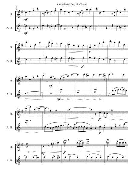 A Wonderful Day Like Today For Flute And Alto Flute Page 2