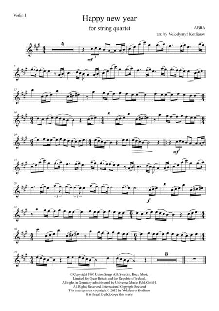 Abba Happy New Year For String Quartet Page 2