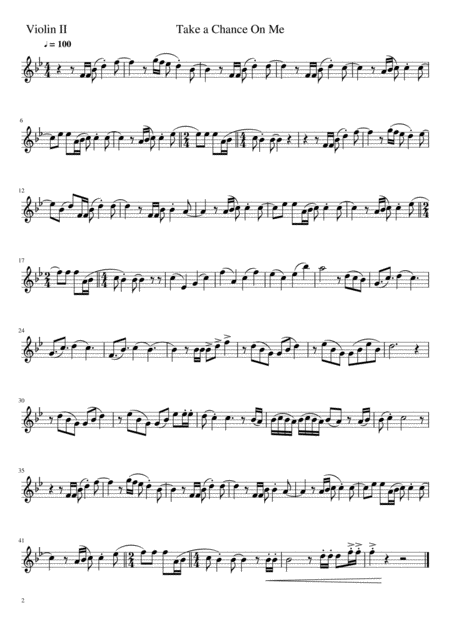 Abba Take A Chance On Me For String Quartet Page 2