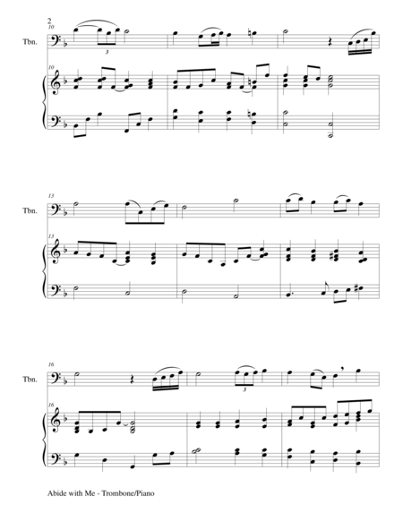 Abide With Me Duet Trombone And Piano Score And Parts Page 2