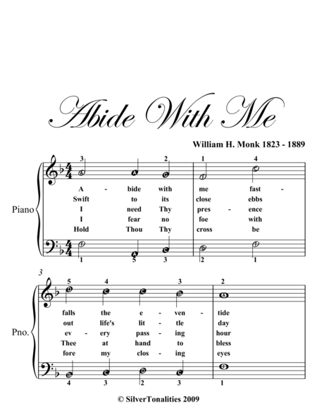 Abide With Me Easy Piano Sheet Music Page 2