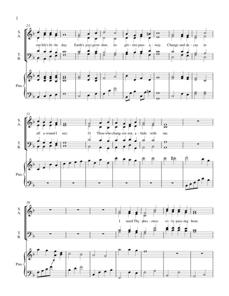 Abide With Me For Choir Piano Fairly Easy Arrangement Page 2