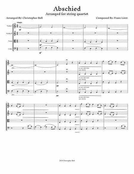 Abschied Franz Liszt Arranged For String Quartet Page 2
