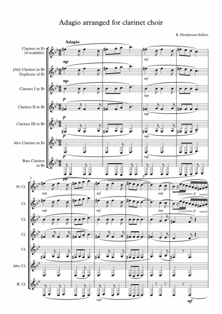 Adagio For Clarinet Choir Page 2