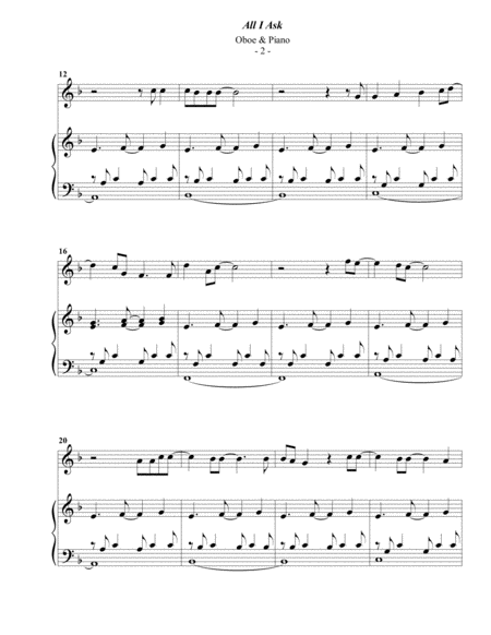 Adele All I Ask For Oboe Piano Page 2