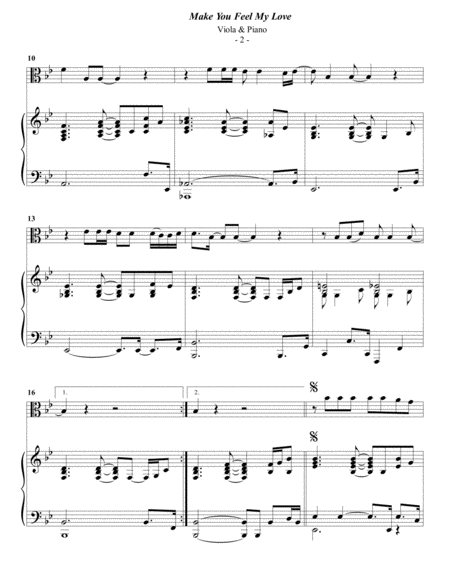 Adele Make You Feel My Love For Viola Piano Page 2