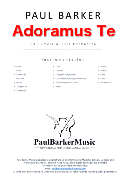 Adoramus Te Sab Choir Full Orchestra Version Score Parts Page 2