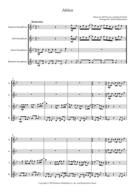 Africa By Toto Saxophone Quartet Page 2