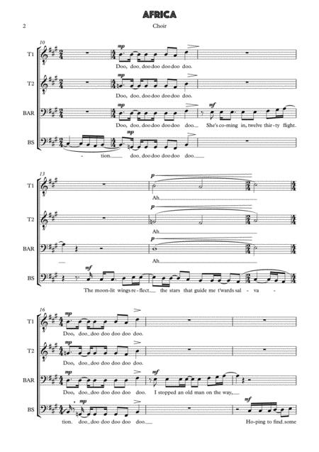 Africa Toto For Male Choir Ttbb With Piano Page 2