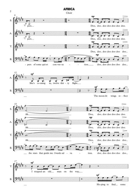 Africa Toto For Mixed Choir Satb With Piano Page 2