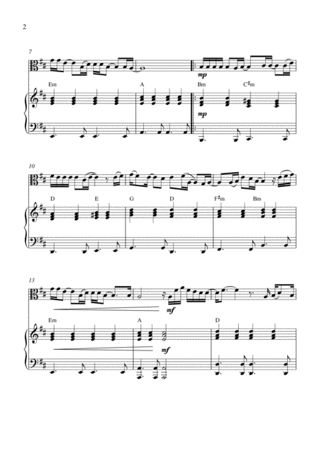 Against All Odds Take A Look At Me Now Viola Solo And Piano Accompaniment Page 2