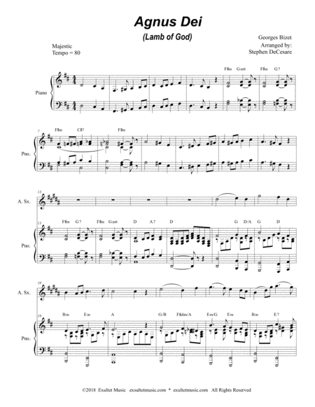 Agnus Dei Duet For Soprano And Alto Saxophone Page 2