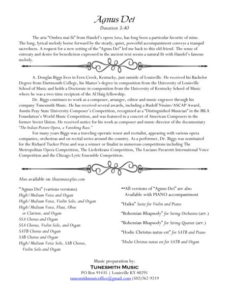 Agnus Dei For Sab Chorus And Organ Page 2