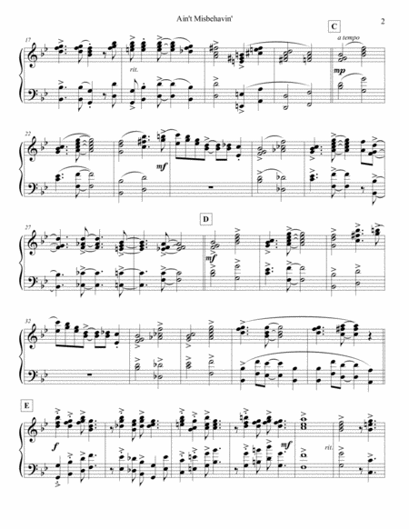 Aint Misbehavin Electric Piano Page 2