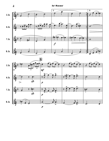 Aint Misbehavin Saxophone Quartet Page 2