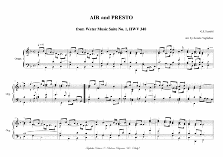 Air And Presto From Water Music Suite No 1 Hwv 348 Arr For Organ Page 2