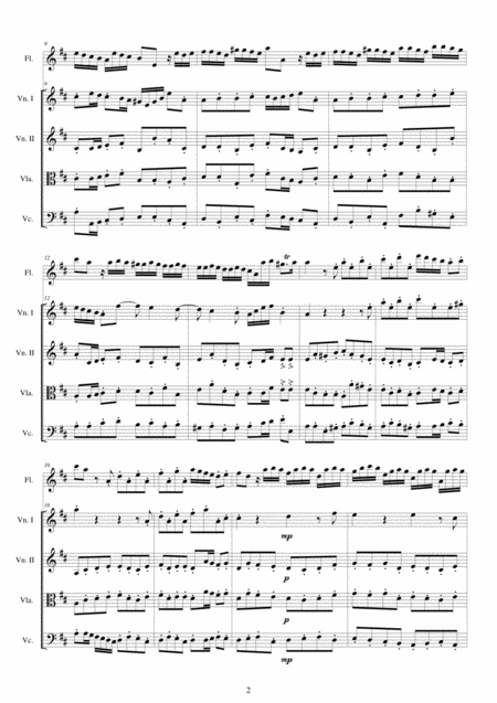 Albinoni Concerto No 3 To 5 In D Major Op 5 For Flute And String Quartet Page 2