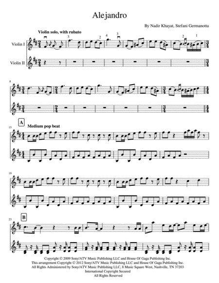 Alejandro Violin Duet Page 2