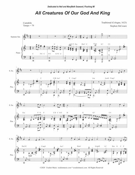 All Creatures Of Our God And King For Soprano Saxophone And Piano Page 2