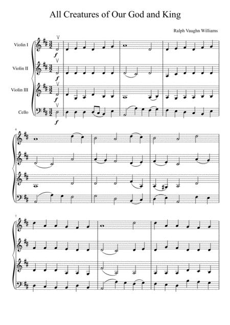 All Creatures Of Our God And King Three Violins And Cello Page 2
